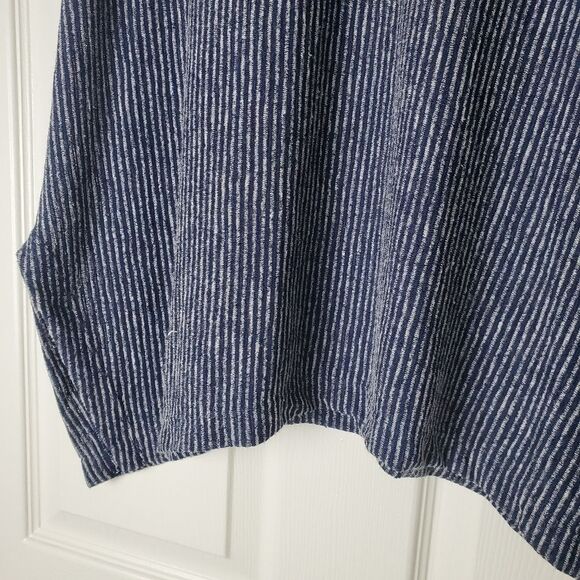 Soft Surroundings Navy Striped Short Sleeve Tee - Picture 4 of 6